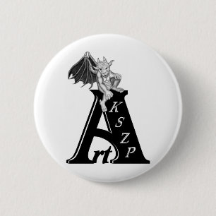 Art KSZP Logo mit Golem Gargoyle 2 Inch Round Button