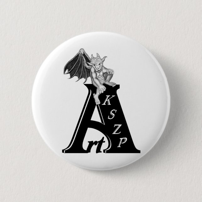 Art KSZP Logo mit Golem Gargoyle 2 Inch Round Button (Front)