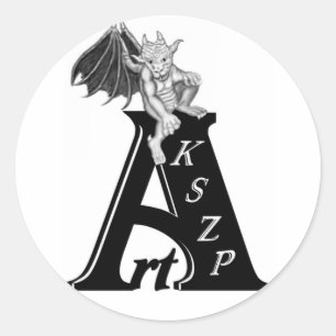 Art KSZP Logo mit Golem Gargoyle Classic Round Sticker