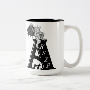Art KSZP Logo mit Golem Gargoyle Two-Tone Coffee Mug