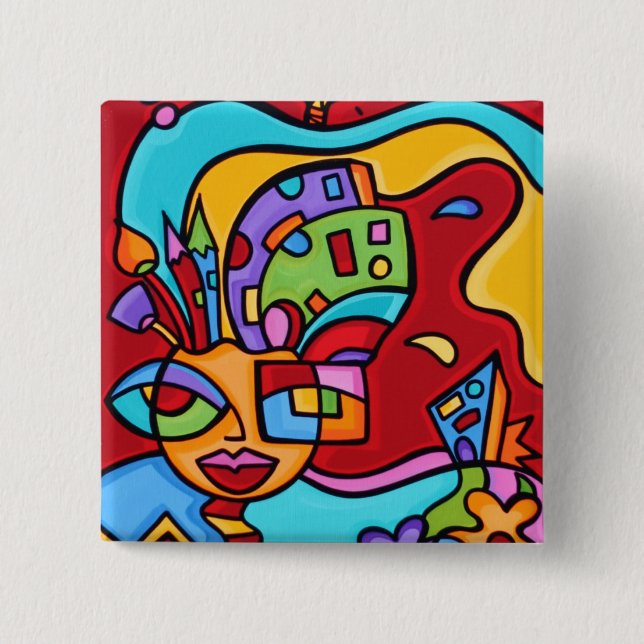 art_lastofredhot_brainpick1 2 inch square button (Front)