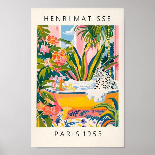 Art Léopard De Neige, Poster De Matisse, Mur Rose (Devant)