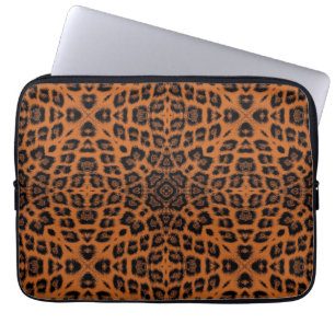 Art leopard fur laptop sleeve