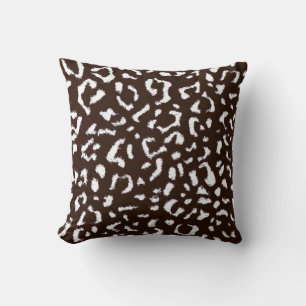 Art leopard fur throw pillow