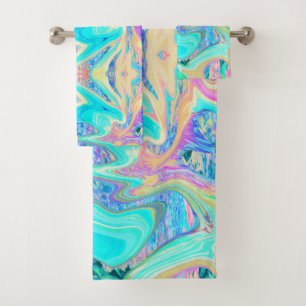 Art Liquide Bleu Aqua Rétro sur Hydrangeas Abstrai