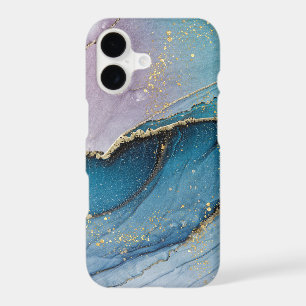 Art Liquide Marbre Bleu Violet Or Luxe