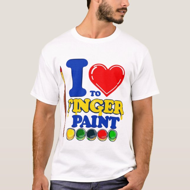 Art Lover Tee – I Heart Finger Paint  (Front)
