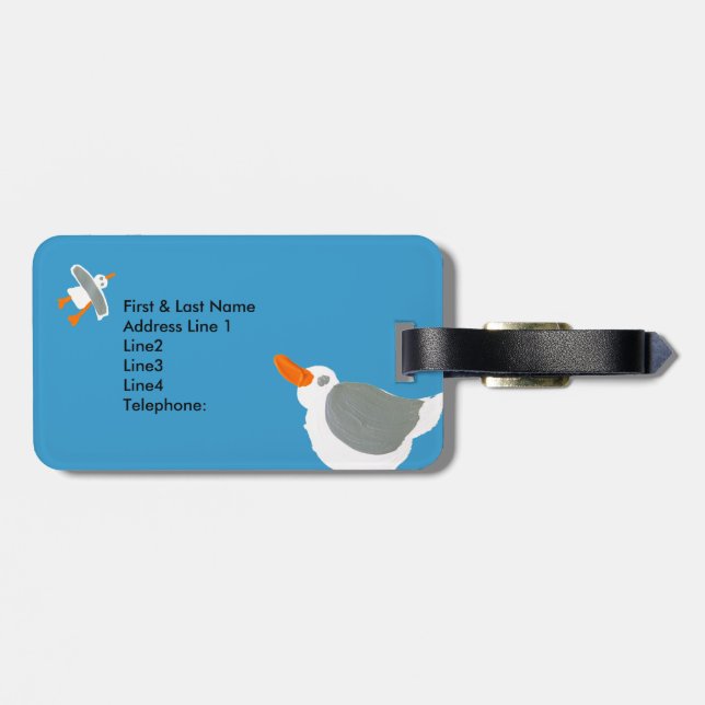 Art Luggage Tag: Seagull John Dyer Luggage Tag (Back Horizontal)