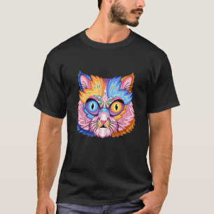 Art Mandala Pattern Cat Colour T-Shirt
