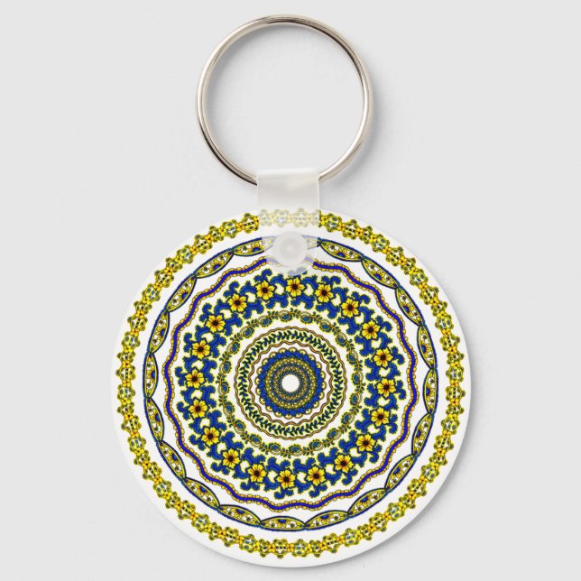 art meditation mandala zen keychain (Front)