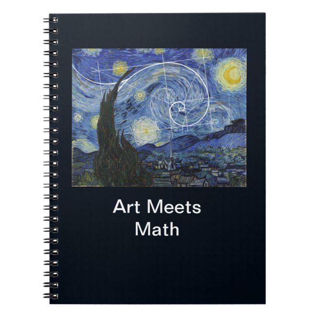  Art Meets Math, Van Gogh Meets Fibonacci Card Notebook (Front)