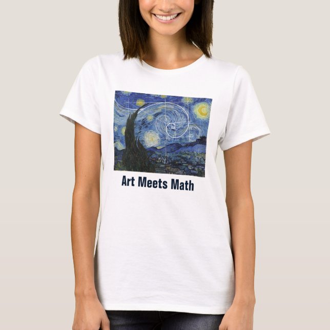 Art Meets Math, Van Gogh Meets Fibonacci T-Shirt (Front)