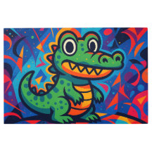 Art Métal Crocodile Vert