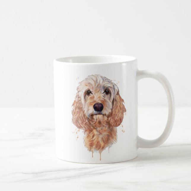 Art mignon de chien de Cockapoo sur une tasse (Droite)