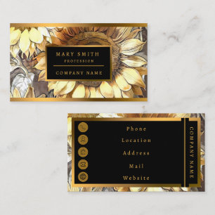 Art Modern Sunflowers On Field Collection Business Card