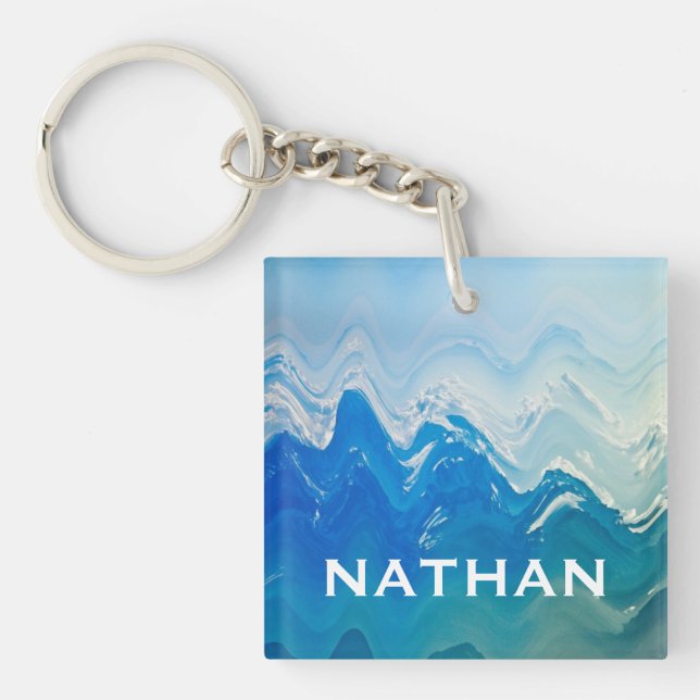 Art moderne Abstrait Blue Ocean Personnalisé (Devant)