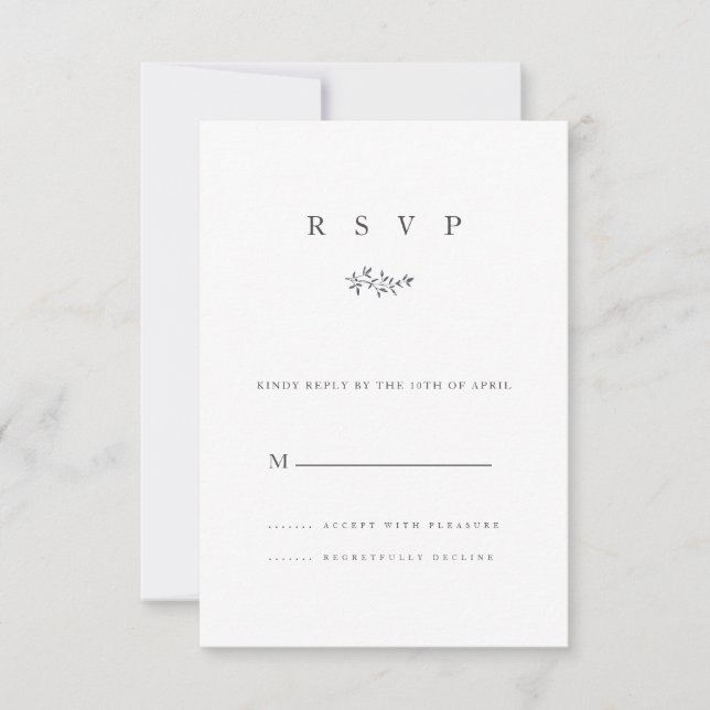 Art moderne Faire-part de mariage floral RSVP (Devant)