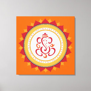 Art Moderne Ganesha Enveloppé Toile Mur Art