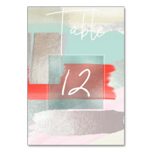 Art moderne, numéros de table en bloc de couleur n