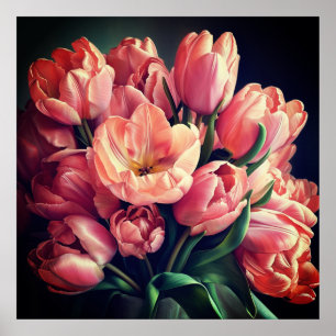 Art moderne poster fleurs imprimées