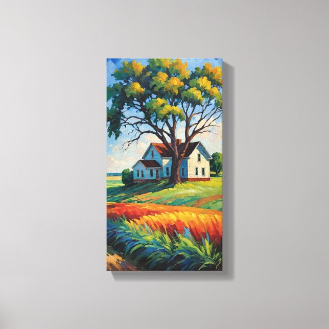 Art mur en toile de maison ancienne (Recto)