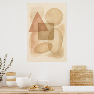 Art mural abstrait bohème minimaliste
