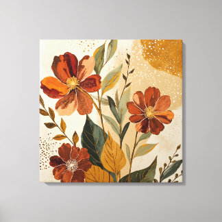 Art mural abstrait botanique boho moderne