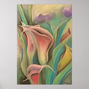 Art mural abstrait Calla   Botanique moderne