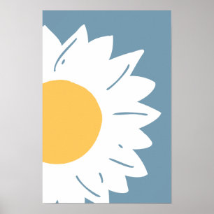Art mural abstrait de fleur de marguerite minimali