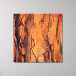 Art mural abstrait en marbre liquéfié brun unique