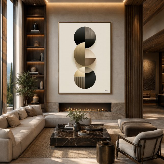 Art mural abstrait géométrique Japandi de luxe 8 (Créateur téléchargé)