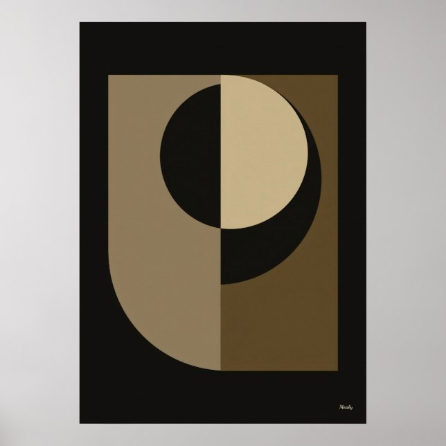 Art mural abstrait Luxe Japandi Eclipse 14 (Devant)