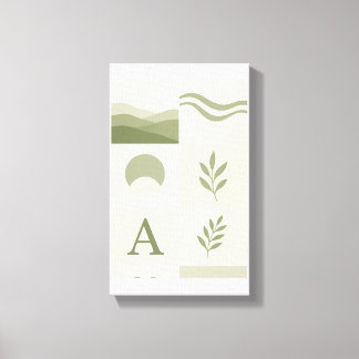 Art mural abstrait minimaliste vert sauge