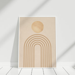 Art mural arc-en-ciel minimaliste bohème neutre 
