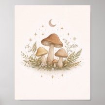 Art mural champignon Cottagecore – Affiche