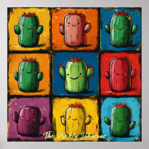 Art mural de cactus pop art personnalisable