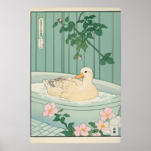 Art mural de canard dans une baignoire Ukiyo-e Sal