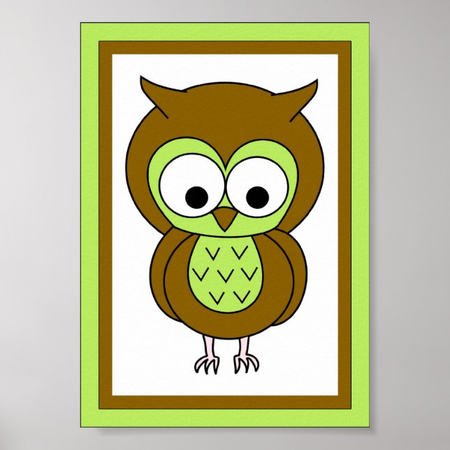 Art mural de hibou 5X7 (Devant)