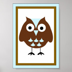 Art mural de hibou 5X7