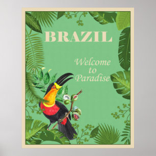 Art mural de la jungle de toucan, affiche de voyag