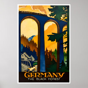 Art mural de l'Allemagne Vintage Forêt-Noire Voyag