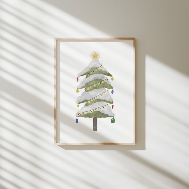 art mural de pépinière d'arbre de Noël à l'aquarel (Créateur téléchargé)