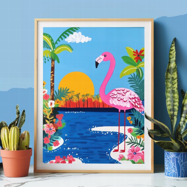 Art mural de plage au coucher du soleil tropical a (Créateur téléchargé)