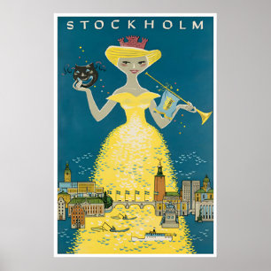 Art mural de Stockholm Suède affiche de voyage imp