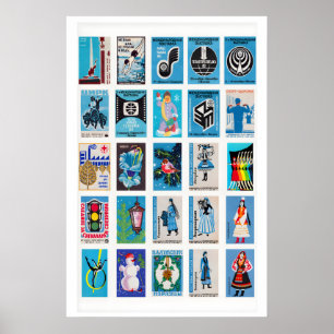 art mural d'étiquettes de boîtes d'allumettes Russ