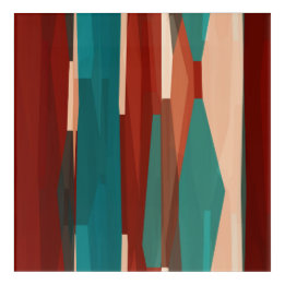 Art Mural En Acrylique Bois et turquoise