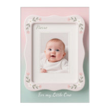 Cadre floral rose vert Happy Baby