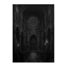 Cathédrale gothique sombre en [noir + blanc]