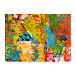 Art Mural En Acrylique Collage floral