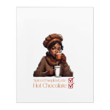Fille Sipping Chocolote chaud et café d'automne